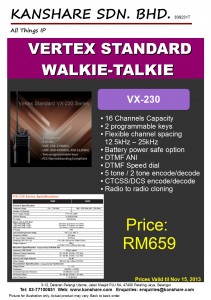 Vertex Standard Walkie Talkie_VX-230