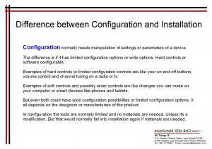 Installation And Configuration